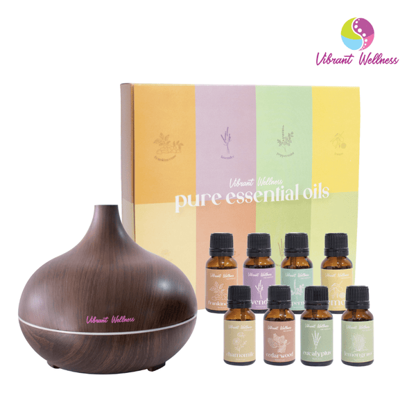 Vibrant Wellness Diffuser with 8 essential oils included in the set