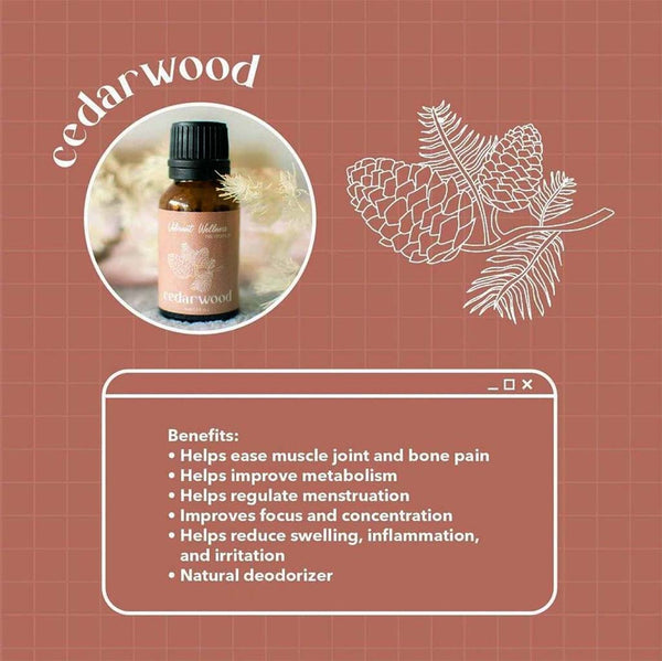Cedarwood essential oil bottle and its benefits