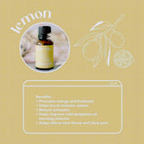 Lemon essential oil bottle and its benefits